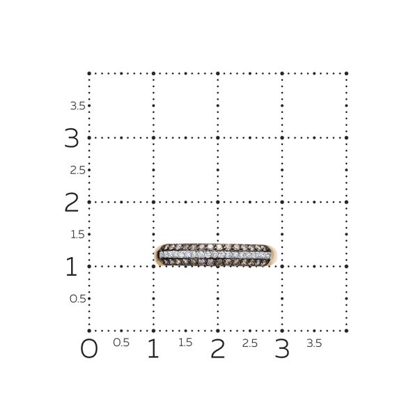 Кольцо с 28 коньячными бриллиантами и 19 бриллиантами из красного золота 142647