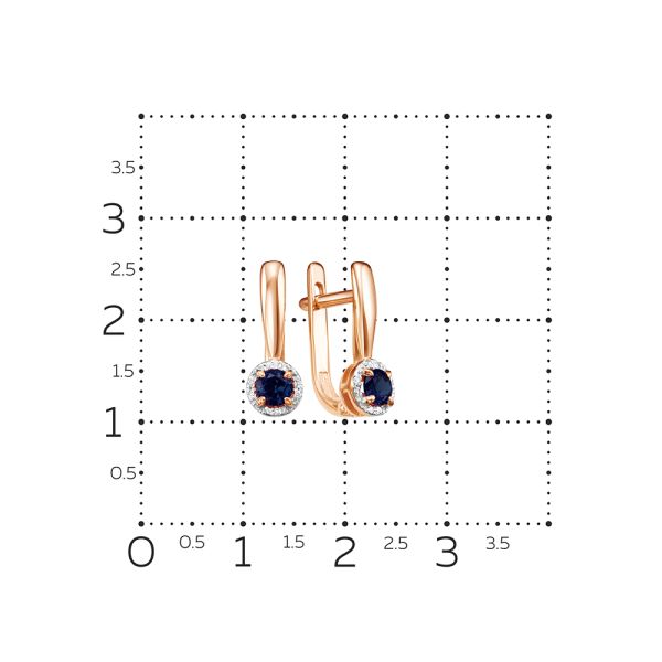 Серьги с сапфирами и 16 бриллиантами из красного золота 88148