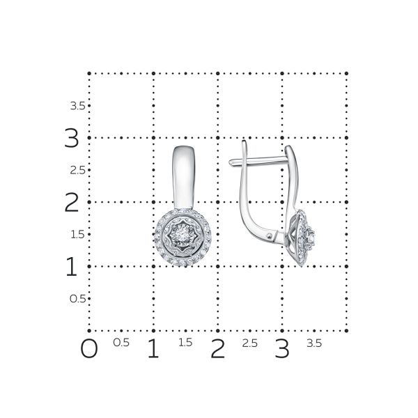 Серьги с 58 бриллиантами из белого золота 132536