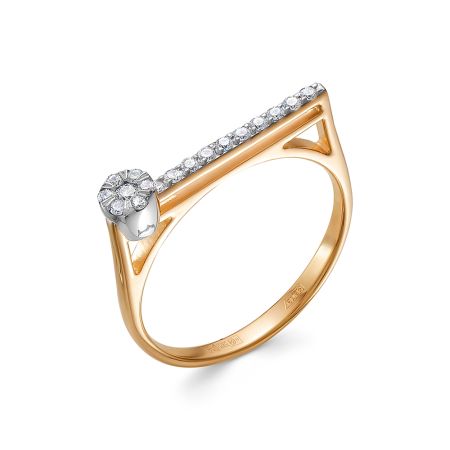 Кольцо с 19 бриллиантами из красного золота 138785