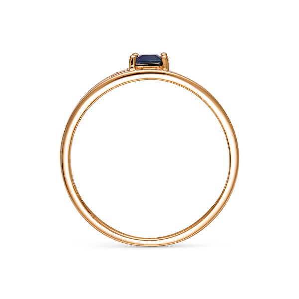 Кольцо с сапфиром и 9 бриллиантами из красного золота 144313