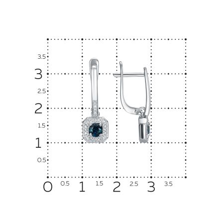Серьги с сапфирами и 40 бриллиантами из белого золота 146429
