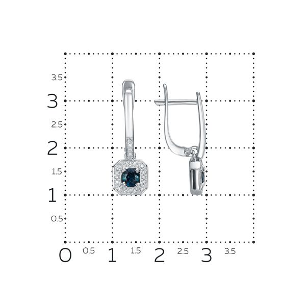 Серьги с сапфирами и 40 бриллиантами из белого золота 146429
