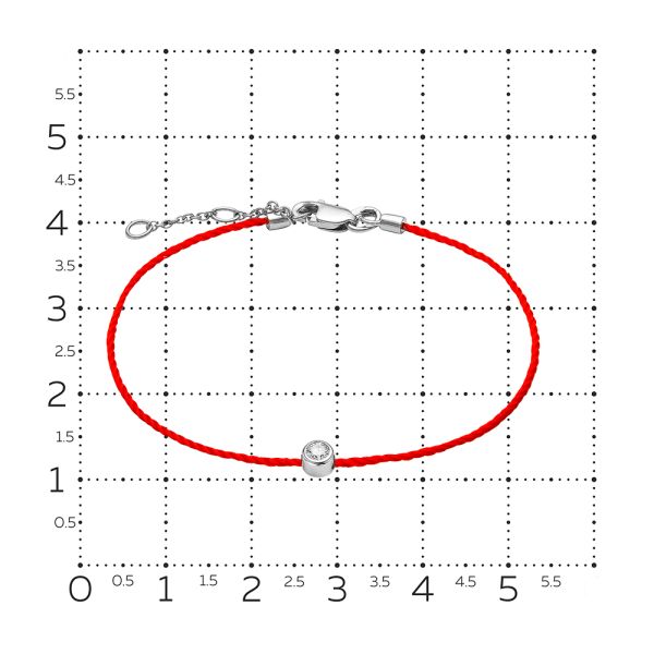 Браслет с бриллиантом 0.075 карат из белого золота 77843