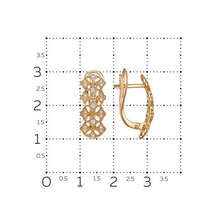 Серьги с 42 бриллиантами из красного золота 142836