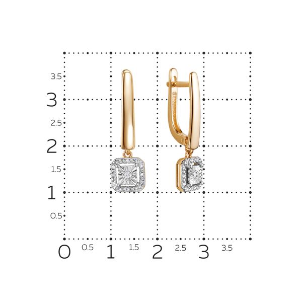 Серьги с 26 бриллиантами из красного золота 142811