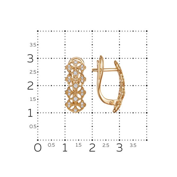 Серьги с 42 бриллиантами из красного золота 142836