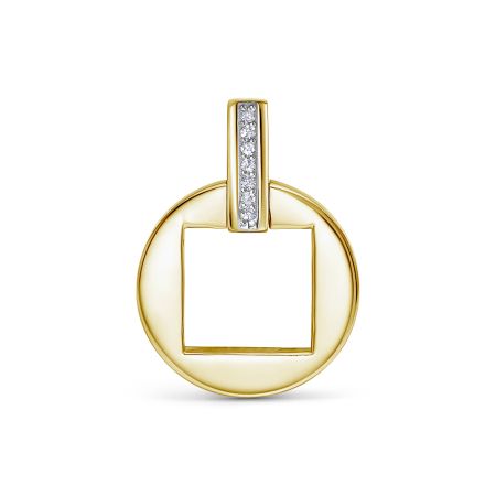 Подвеска с 7 бриллиантами 0.035 карат из лимонного золота 144644