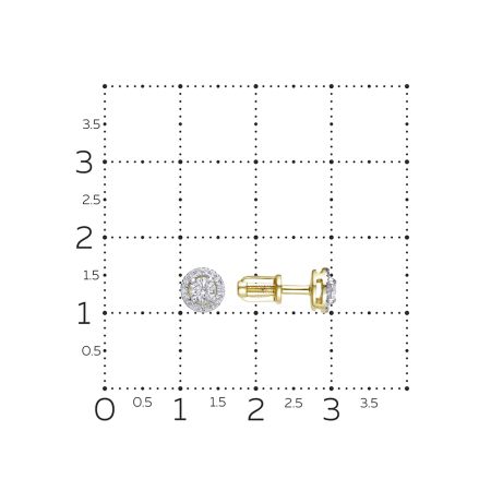 Серьги-пусеты с 36 бриллиантами из лимонного золота 130597 Серьги-пусеты с 36 бриллиантами из лимонного золота 130597