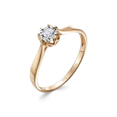 Кольцо с бриллиантом 0.075 карат из комбинированного золота 85575
