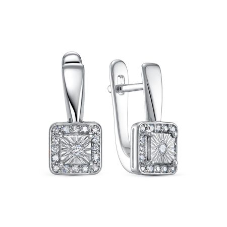 Серьги с 34 бриллиантами из белого золота 144627