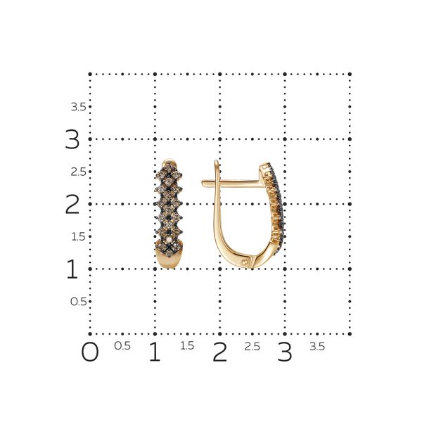 Серьги с 38 коньячными бриллиантами из красного золота 141352