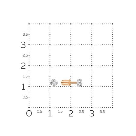 Серьги-пусеты с бриллиантами 0.218 карат из красного золота 148341
