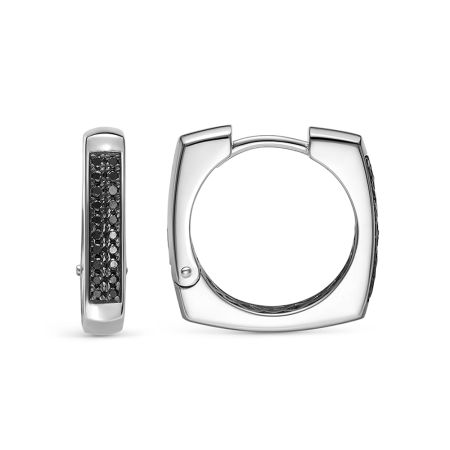 Серьги с 40 черными бриллиантами из белого золота 141346