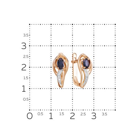 Серьги с сапфирами и 8 бриллиантами из красного золота 54139
