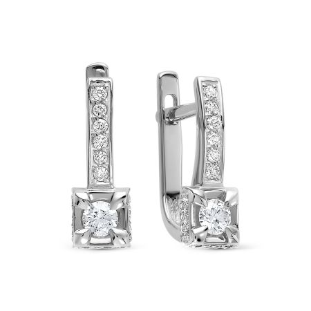 Серьги с 56 бриллиантами из белого золота 110171