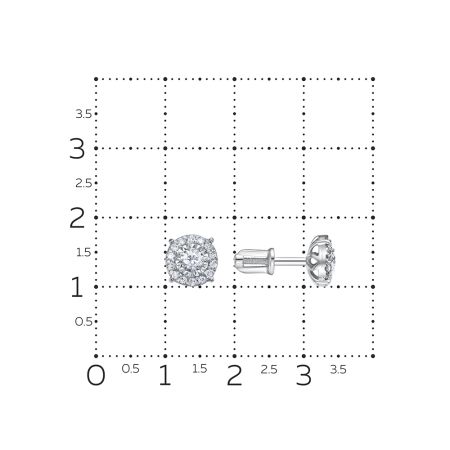 Серьги-пусеты с 30 бриллиантами из белого золота 130573