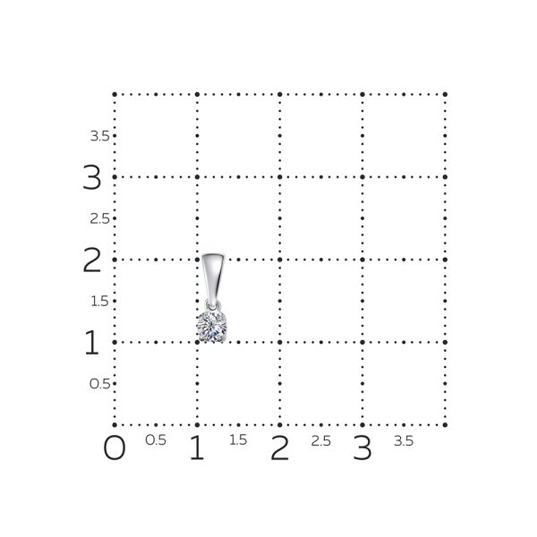 Подвеска с бриллиантом 0.205 карат из белого золота 142882