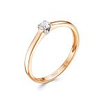 Помолвочное кольцо с бриллиантом 0.109 карат из красного золота 54568_15.5