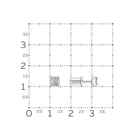 Серьги-пусеты с бриллиантами 0.03 карат из белого золота 142944