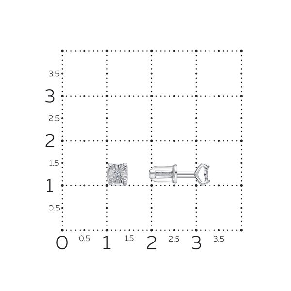 Серьги-пусеты с бриллиантами 0.03 карат из белого золота 142944