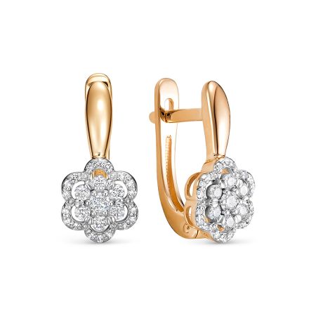Серьги с 50 бриллиантами из красного золота 126105