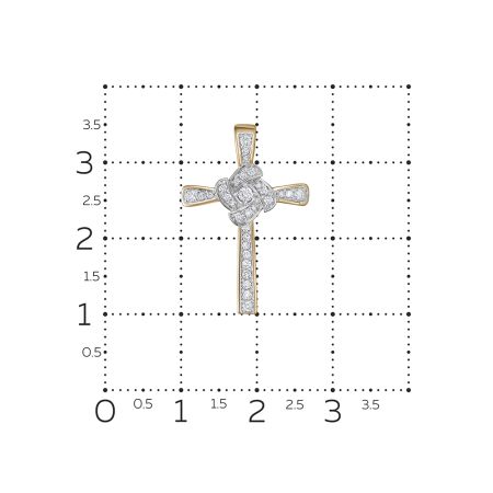 Декоративный крест с 31 бриллиантом из красного золота 116711