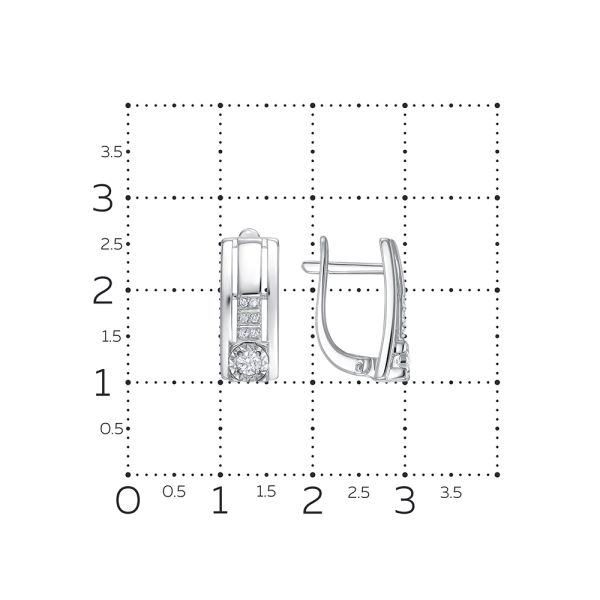 Серьги с 14 бриллиантами из белого золота 130511