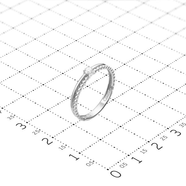 Кольцо с бриллиантом 0.055 карат из белого золота 74171