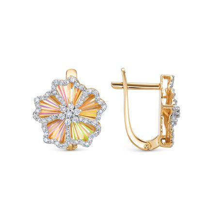 Серьги с 120 бриллиантами из красного золота 146416