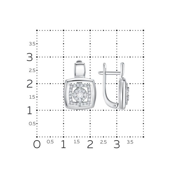 Серьги с 58 бриллиантами из белого золота 132522