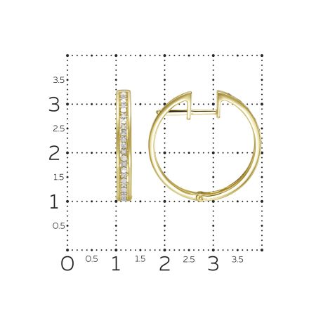Серьги с 24 бриллиантами 0.12 карат из лимонного золота 136325