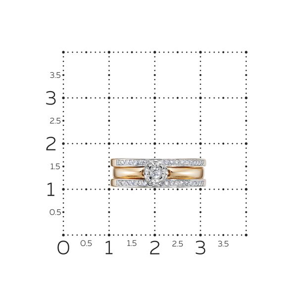 Серьги с 18 бриллиантами из красного золота 72806