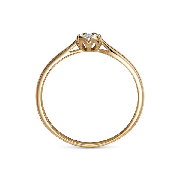 Кольцо с бриллиантом 0.007 карат из красного золота 142375