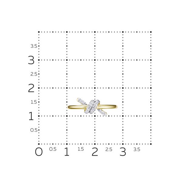 Кольцо с 18 бриллиантами 0.09 карат из лимонного золота 141639