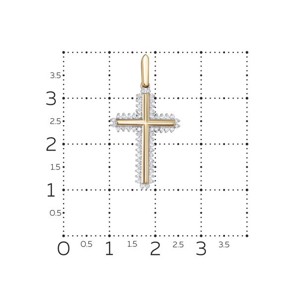 Декоративный крест с 56 бриллиантами 0.28 карат из красного золота 116701