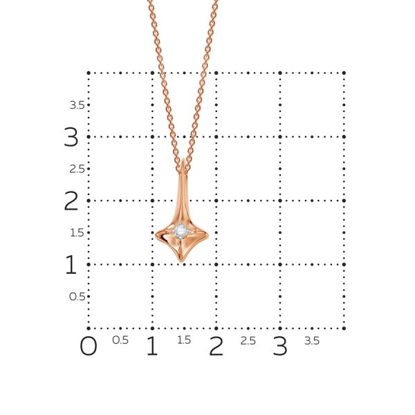 Колье с бриллиантом 0.032 карат из красного золота 64612
