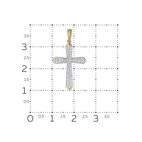 Декоративный крест с 51 бриллиантом из красного золота 118188