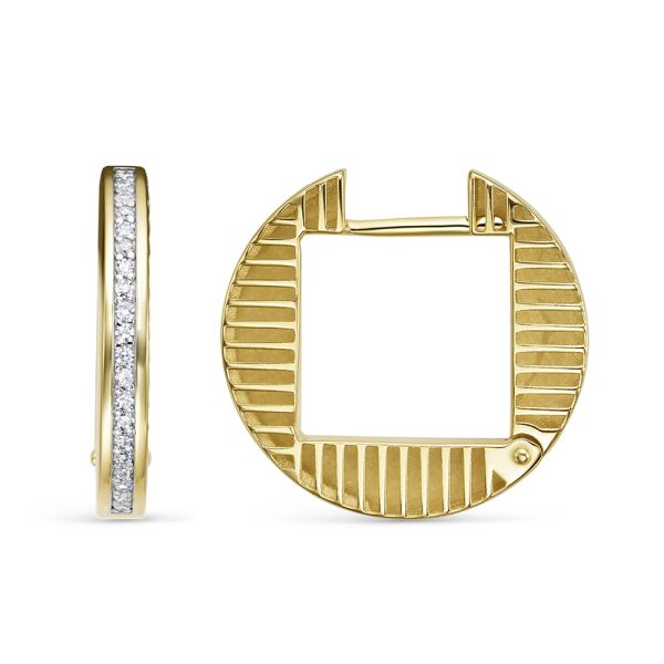 Серьги с 40 бриллиантами 0.2 карат из лимонного золота 142797