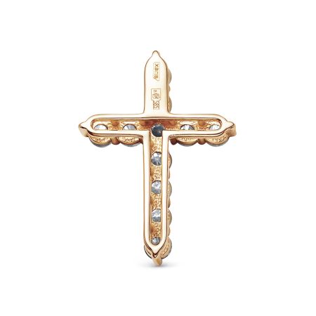 Декоративный крест с 11 бриллиантами 1.815 карат из красного золота 118173