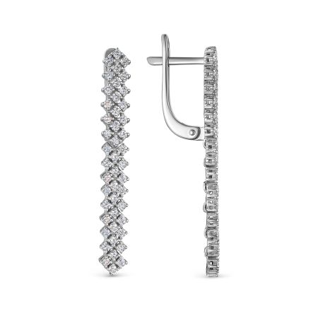 Серьги с 92 бриллиантами 0.644 карат из белого золота 141357