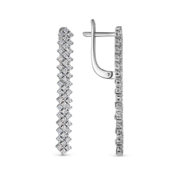 Серьги с 92 бриллиантами 0.644 карат из белого золота 141357