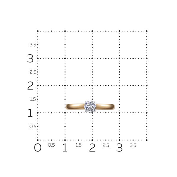 Кольцо с бриллиантом 0.28 карат из красного золота 77009