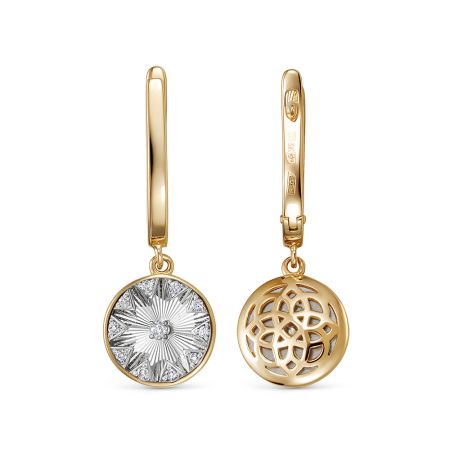 Серьги с 22 бриллиантами из красного золота 137876