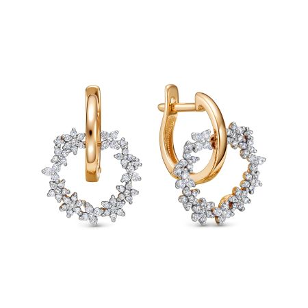 Серьги с 112 бриллиантами из красного золота 138882