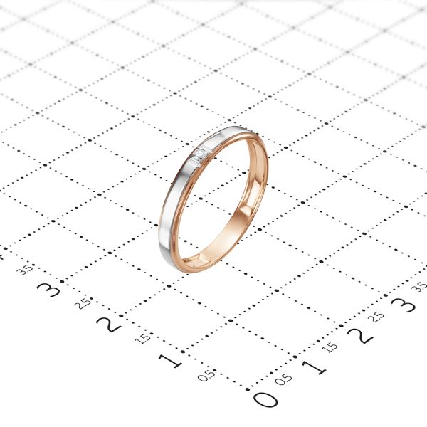 Кольцо с бриллиантом 0.012 карат из красного золота 67906