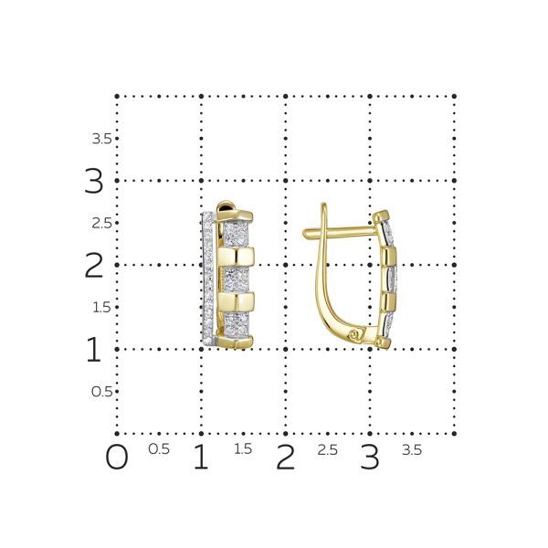 Серьги с 52 бриллиантами из лимонного золота 144593