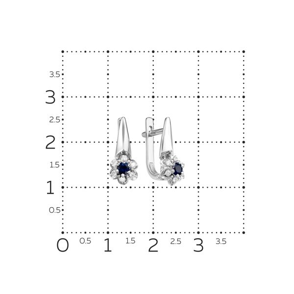 Серьги с сапфирами и 12 бриллиантами из белого золота 54060