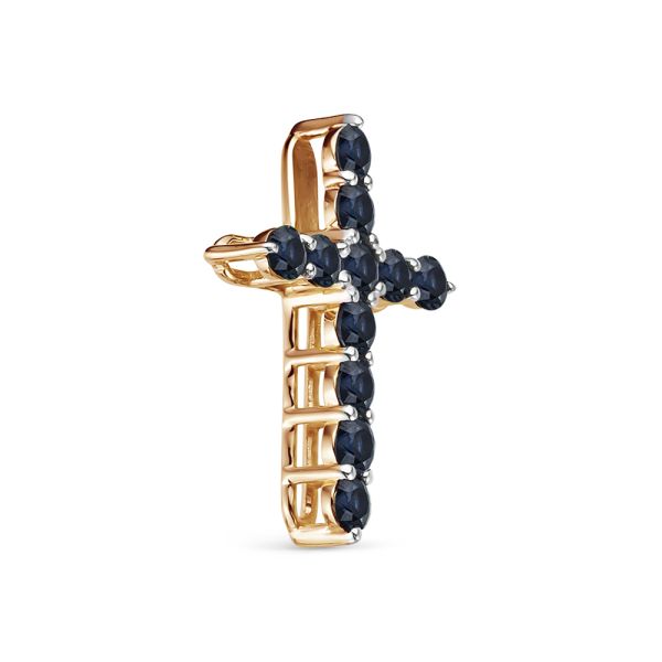 Декоративный крест с 11 сапфирами из красного золота 118174