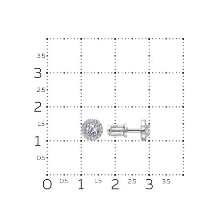 Серьги-пусеты с 34 бриллиантами из белого золота 130584